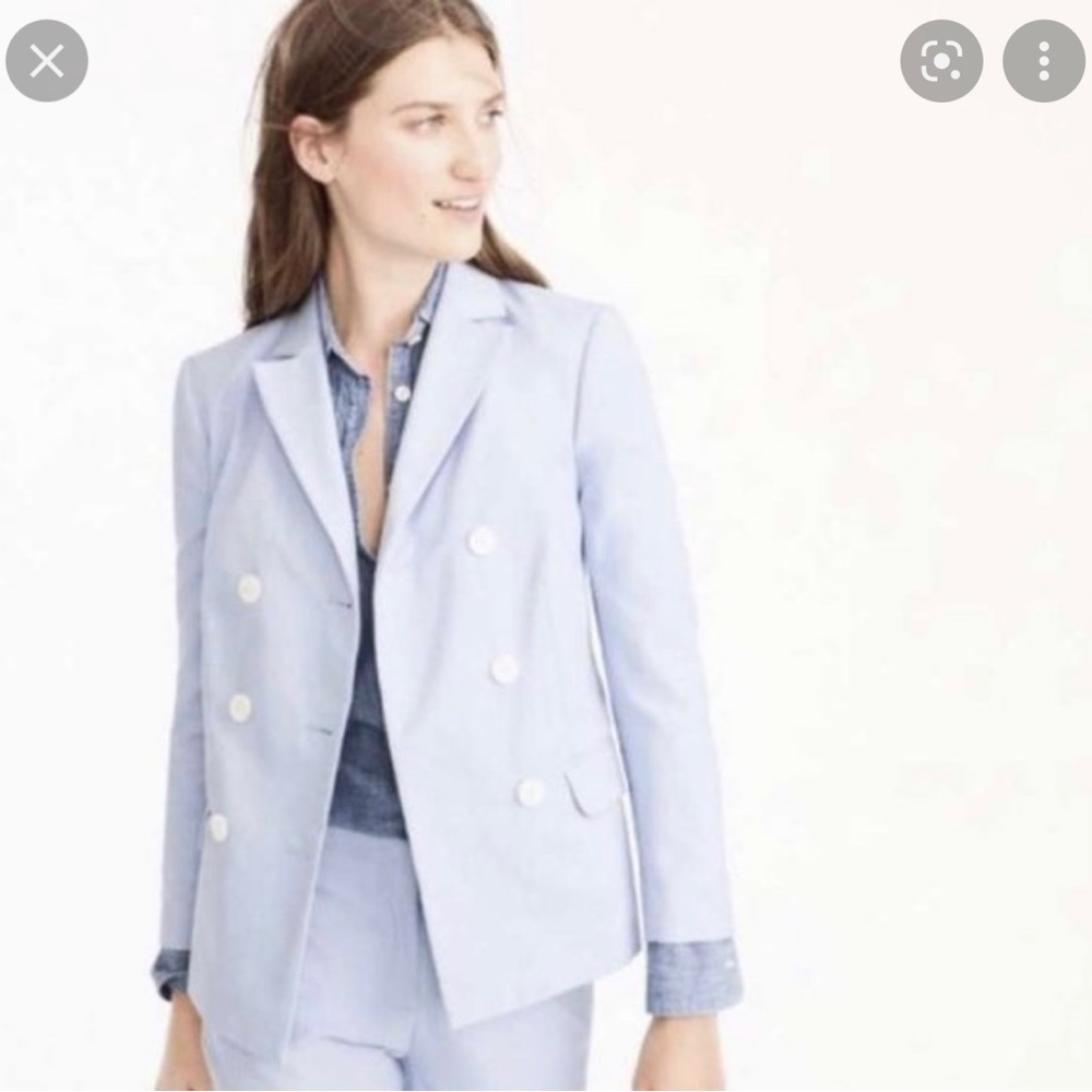 J Crew Spring blue double breast blazer